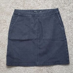 Prana Women mini skirt jean hiking casual 2 pocket sz 0 black